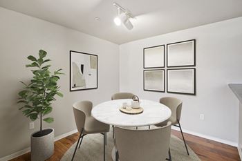 Dining room with a round table